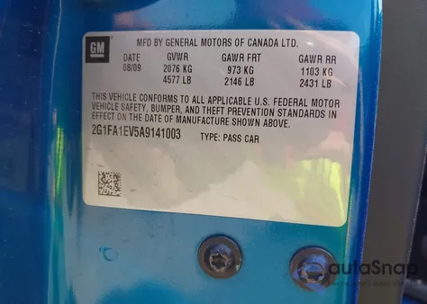 2010 Chevrolet Camaro 1Ls from USA, damaged, VIN 2G1FA1EV5A9141003